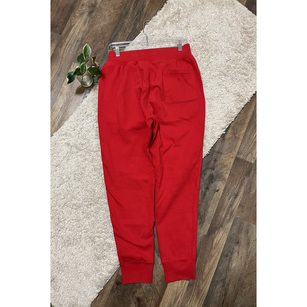 Vintage Champion Size Medium Reverse Weave Red Drawstring Jogger Sweatpants - Picture 5 of 9
